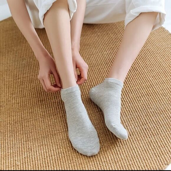 GRAY ankle sock bundle 5 pair - Picture 2 of 3